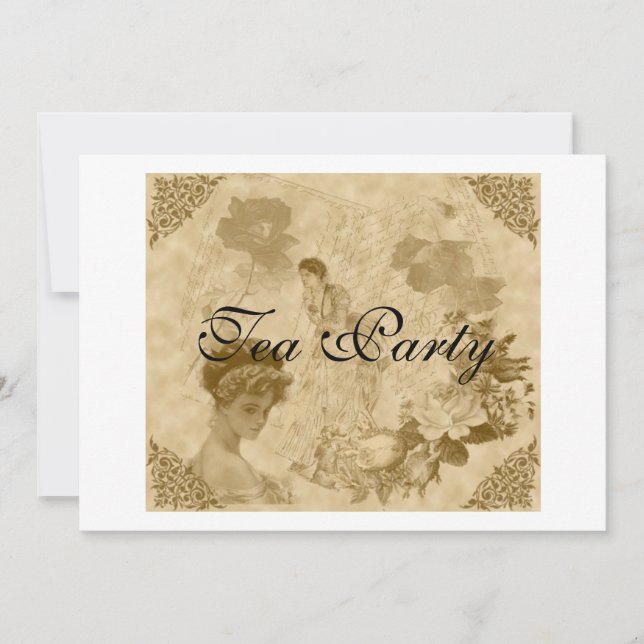 Invitation Victorian Tea Party (Devant)
