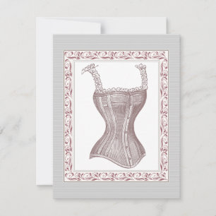 Invitation Victorian Vintage Diva's Corset Bachelorette Party