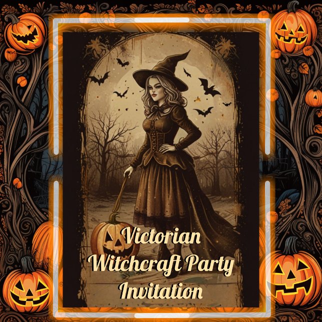 Invitation Victorian Witchcraft Adulte halloween vintage Part (Créateur téléchargé)