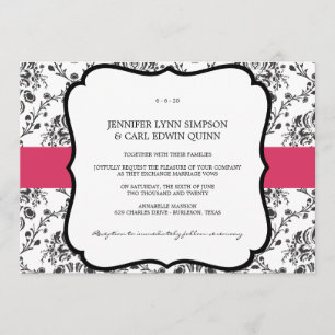 Invitation victorien de mariage de damassé (noir