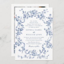 Victorien Ornate Grace Floral Dusty Mariage bleu