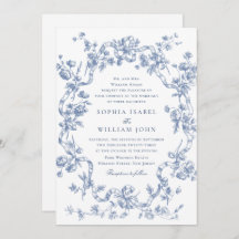 Victorien Ornate Grace Floral Dusty Mariage bleu