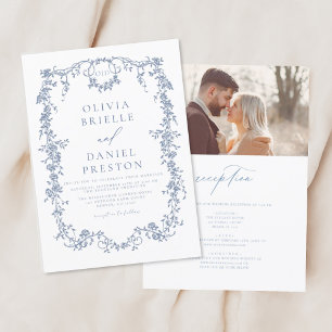 Invitation Victorien Vintage Français Photo Tout en un Mariag