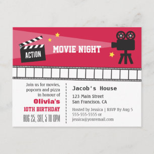 Invitation Vidéo de la nuit d'anniversaire de l'action de la