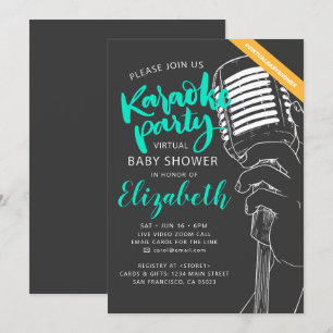 Invitation Vidéo du Baby shower du parti Karaoke virtuel