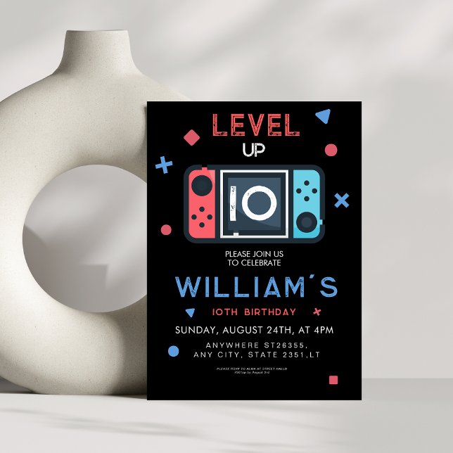 Invitation Video game Level up 10th Birthday (Créateur téléchargé)
