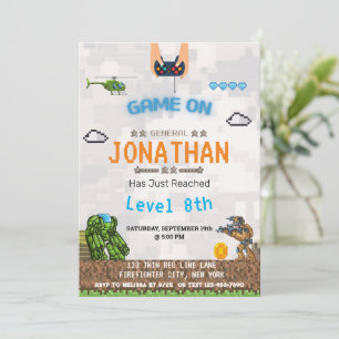 Invitation Vidéo Niveau de jeu jusqu'invitations d'anniversai