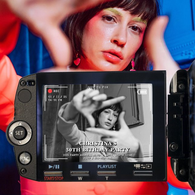 Invitation Vidéo Photo 30e fête d'anniversaire (Créateur téléchargé)