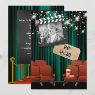 Invitation Vidéo VIP photo lumières cinémas fête de projectio