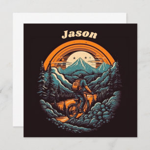 Invitation Vie cyclable, personnalisable rétro