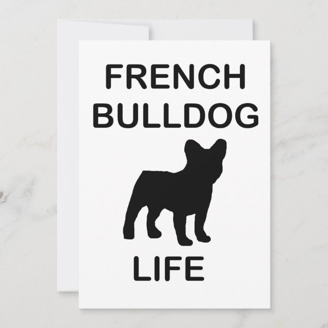 Invitation vie de bouledogue français (Devant)