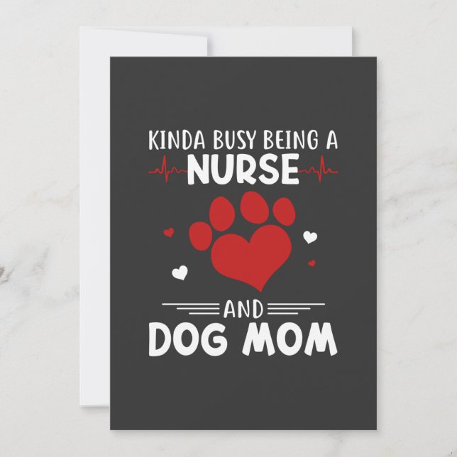 Invitation Vie infirmière | Infirmière Et Mère De Chien (Devant)