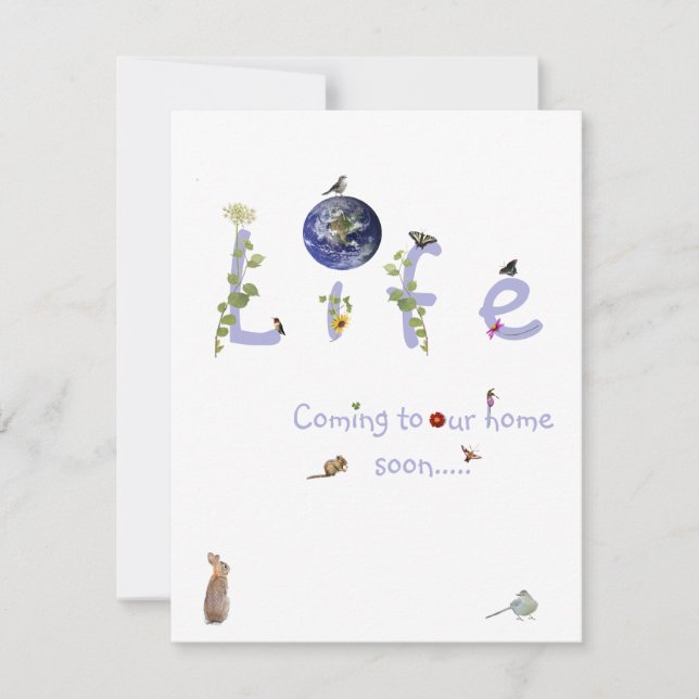 Invitation Vie : Venir chez nous bientôt baby shower invitati (Devant)