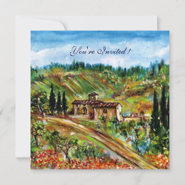 Invitation VIEILLE FERME DANS UN PAYSAGE DE TOSCANE VERTE Rus (Devant)