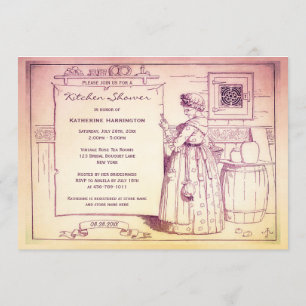 Invitation Vieille Fête de la mariée vintage de cuisine de