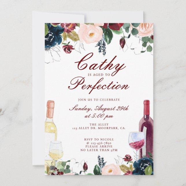 Invitation Vieilli à la perfection, 40e anniversaire, 50e ann (Devant)
