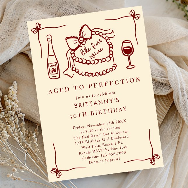 Invitation Vieilli à la perfection comme un grand vin Fête d' (Créateur téléchargé)