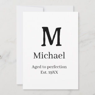 Invitation Vieilli à la perfection établ. 19XX monogramme let