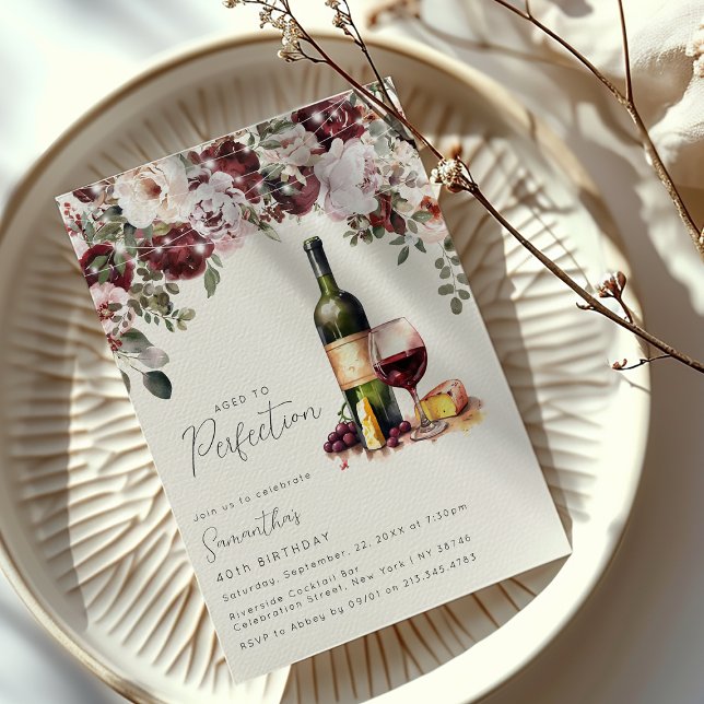 Invitation Vieilli à la perfection | Fête d'anniversaire auto (Créateur téléchargé)