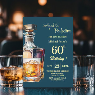 Invitation Vieilli à la perfection Hommes 60 ans Whisky Anniv