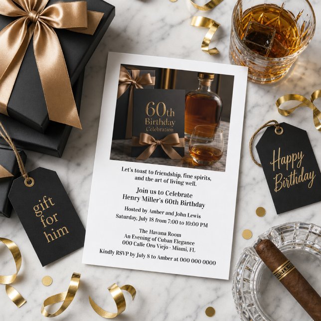 Invitation Vieilli à la perfection | Whisky 60e anniversaire (Créateur téléchargé)