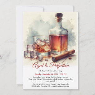 Invitation « Vieilli à la perfection – Whisky d'anniversaire
