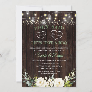 Invitation Vielle grange Florale Blanche Après J'AI FAIT BBQ