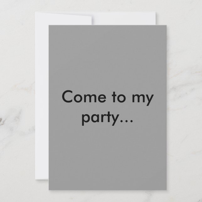 Invitation Viens à ma fête...ou MORT. (Devant)