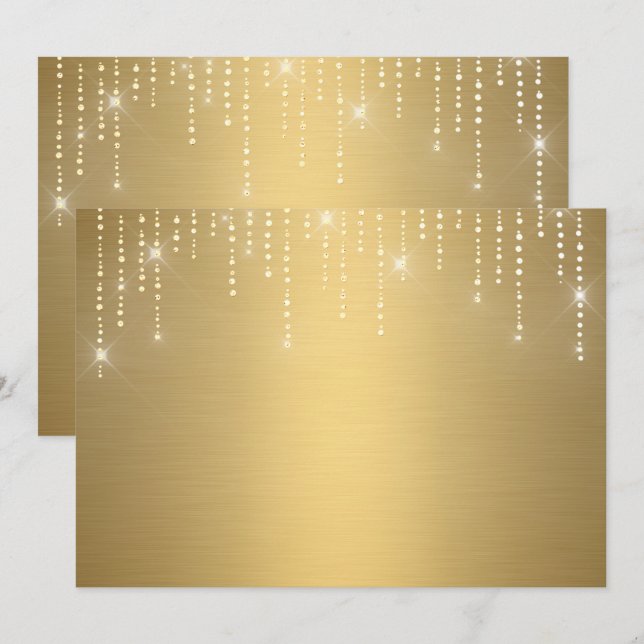 Invitation vierge à motif pailleté (Devant / Derrière)