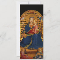 VIERGE AVEC ENFANT ET ANGELS, Métallique Or Bleu