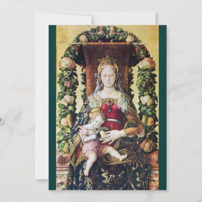 Invitation VIERGE AVEC ENFANT Green (Devant)