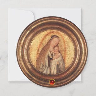 Invitation VIERGE AVEC ENFANT Noël Party Rouge Ruby