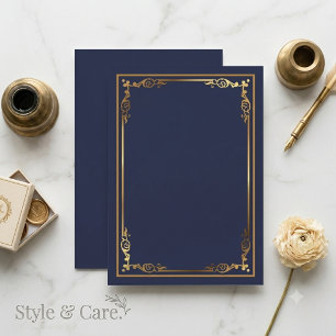 Invitation vierge bleu marine moderne avec accent