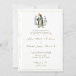 Invitation Vierge catholique Mary Laurel Mariage