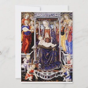 Invitation Vierge et Enfant enthronisés avec Ange musicien