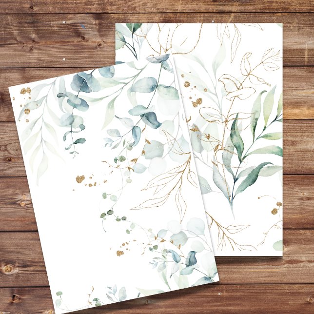 Invitation vierge Eucalyptus Verdure, Tourbillon D (Créateur téléchargé)