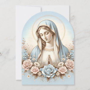 Invitation Vierge Marie - Couleurs pastel