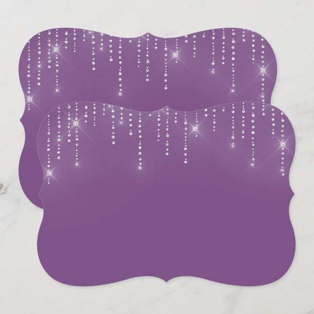 Invitation vierge motif paillettes (Devant / Derrière)