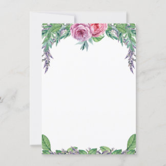 Invitation Vierge Sauvegarder la date Aquarelle florale viole