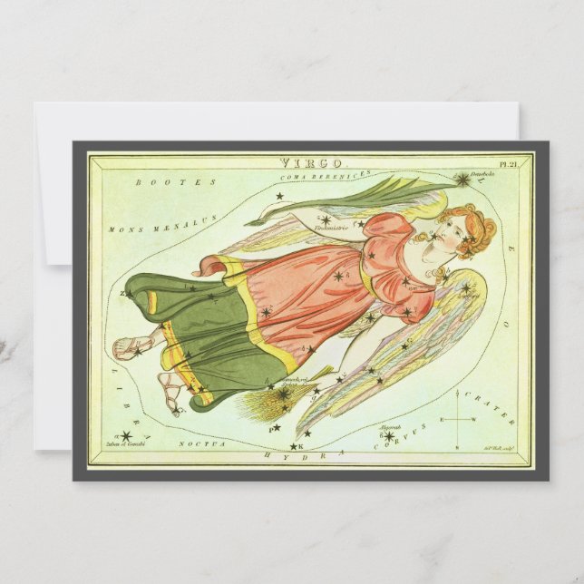 Invitation Vierge Vierge Antique Constellation Urania's Mirro (Devant)