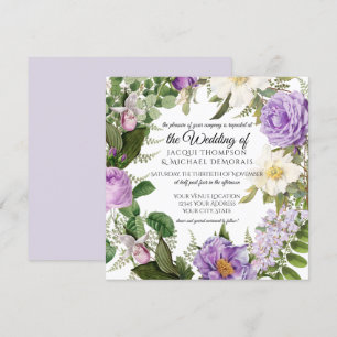 Invitation Vierge Vintage de violet et de lavande