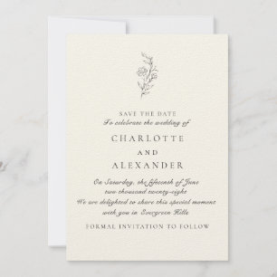 Invitation Vieux argent Esthétique, ivoire bg enregistrer la