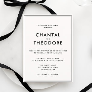 Invitation Vieux argent   Luxe Tranquille   Noir et blanc