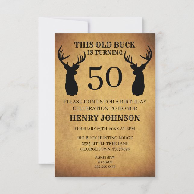 Invitation Vieux Buck 50e fête d'anniversaire (Devant)