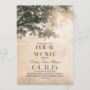 Invitation Vieux chêne vintage & douche nuptiale inséparable