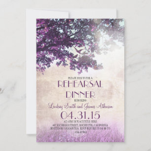 Invitation Vieux chêne violet et dîner de répétition des insé