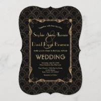 Vieux Hollywood Gold Black Great Gatsby Mariage