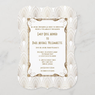 Invitation Vieux Hollywood Grand Gatsby mariage blanc Invitat
