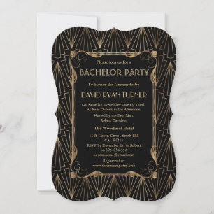Invitation Vieux Hollywood Or Grande Gatsby Enterrement de vi