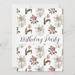 Invitation Vieux Jardin Anglais Floral Anniversaire